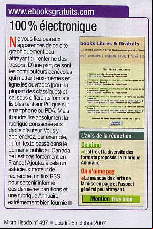 Extrait de l'article de Micro Hebdo nous concernant